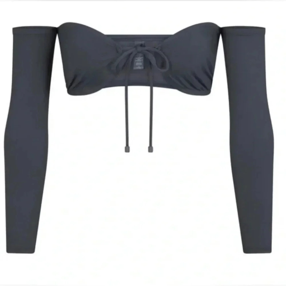 Skims Swim Nwt Skims Swim Long Sleeve Bikini Top Gunmetal Size 3X new with tags